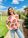 Fuzzy Football Sweater Pink