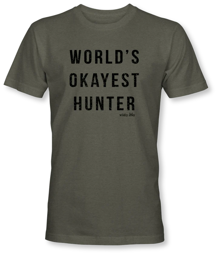 World's Okayest Hunter Heather Military Green