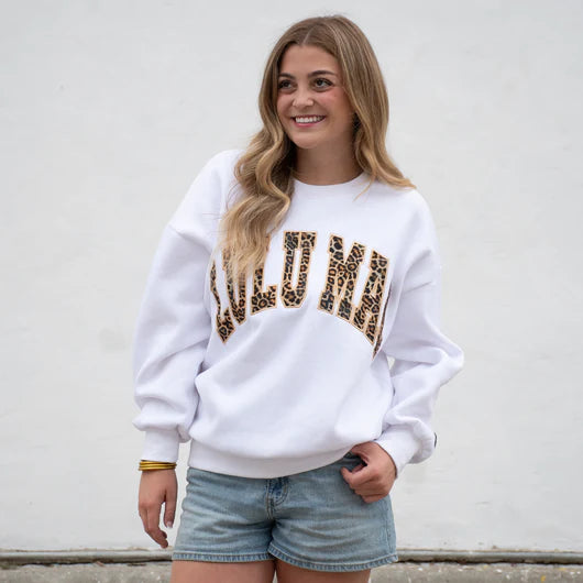 Lulu Mac Leopard Sweatshirt White